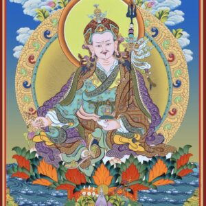 Guru Rinpoche Padmasambhava thangka art print inspired by Himalayan Tibetan Buddhist painting
