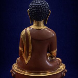 handcrafted guru rinpoche copper statue – 24k gold gilded padmasambhava buddhist statue (33cm)