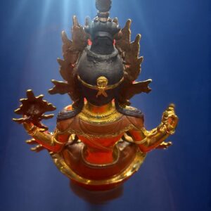Handcrafted White Tara meditation goddess statue with 24K gold gilding and copper body 34cm