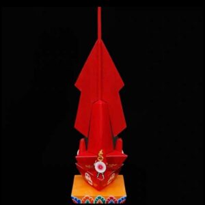 Hand-painted wooden Wrathful Dakini Throma Nagmo torma for Vajrayana ritual practice