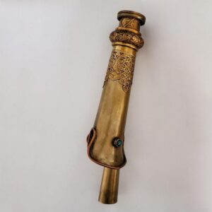 Handcrafted Tibetan Buddhist ceremonial kangling trumpet made of copper and brass